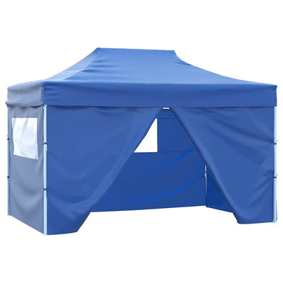 Stella Homewares Foldable Tent Pop-Up with 4 Side Walls 3x4.5 m Blue