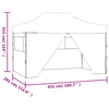 Stella Homewares Foldable Tent Pop-Up with 4 Side Walls 3x4.5 m Blue