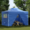 Stella Homewares Foldable Tent Pop-Up with 4 Side Walls 3x4.5 m Blue