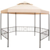 Stella Homewares Garden Marquee Gazebo Pavilion Tent Hexagonal Beige 323x265 cm