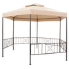 Stella Homewares Garden Marquee Gazebo Pavilion Tent Hexagonal Beige 323x265 cm
