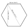 Stella Homewares Garden Marquee Gazebo Pavilion Tent Hexagonal Beige 323x265 cm
