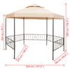 Stella Homewares Garden Marquee Gazebo Pavilion Tent Hexagonal Beige 323x265 cm