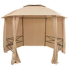 Stella Homewares Garden Marquee Pavilion Tent with Curtains Hexagonal 360x265 cm
