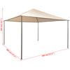 Stella Homewares Gazebo Pavilion Tent Canopy 4x4 m Steel Beige