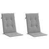 Stella Homewares Garden Highback Chair Cushions 2 pcs Grey 120x50x3 cm Fabric