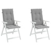 Stella Homewares Garden Highback Chair Cushions 2 pcs Grey 120x50x3 cm Fabric