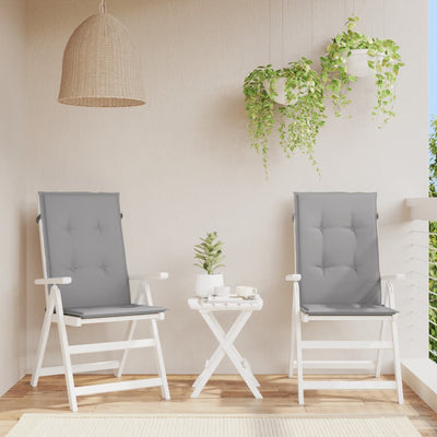 Stella Homewares Garden Highback Chair Cushions 2 pcs Grey 120x50x3 cm Fabric