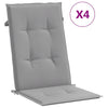Stella Homewares Garden Highback Chair Cushions 4 pcs Grey 120x50x3 cm Fabric
