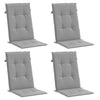 Stella Homewares Garden Highback Chair Cushions 4 pcs Grey 120x50x3 cm Fabric