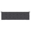 Stella Homewares Garden Bench Cushion Anthracite 180x50x3 cm Oxford Fabric