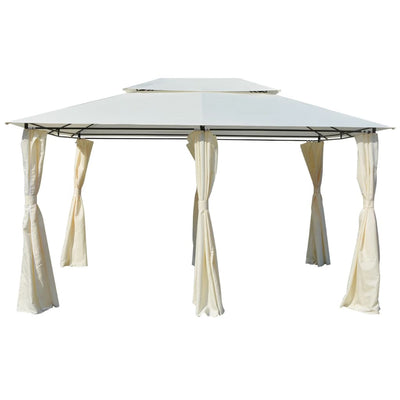 Stella Homewares Garden Marquee with Curtains 4x3 m White