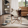 Stella Homewares Butterfly Chair Brown and White Real Cowhide Leather