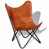 Stella Homewares Butterfly Chair Brown Real Leather