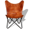 Stella Homewares Butterfly Chair Brown Real Leather