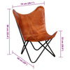 Stella Homewares Butterfly Chair Brown Real Leather
