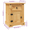 Stella Homewares Bedside Cabinet Mexican Pine Corona Range 53x39x66 cm