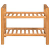 Stella Homewares Shoe Rack with 2 Shelves 50x27x40 cm Solid Oak Wood