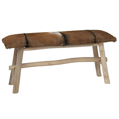 Stella Homewares Bench Real Leather Teak