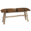 Stella Homewares Bench Real Leather Teak