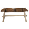 Stella Homewares Bench Real Leather Teak