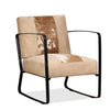 Stella Homewares Lounge Chair Cream Genuine Goatskin and Canvas