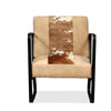 Stella Homewares Lounge Chair Cream Genuine Goatskin and Canvas