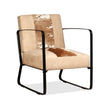 Stella Homewares Lounge Chair Cream Genuine Goatskin and Canvas