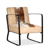 Stella Homewares Lounge Chair Cream Genuine Goatskin and Canvas