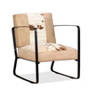 Stella Homewares Lounge Chair Cream Genuine Goatskin and Canvas