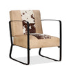 Stella Homewares Lounge Chair Cream Genuine Goatskin and Canvas