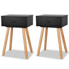 Stella Homewares Bedside Tables 2 pcs Solid Pinewood 40x30x61 cm Black