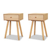 Stella Homewares Bedside Tables 2 pcs Solid Pinewood 40x30x61 cm Brown