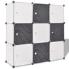 Stella Homewares Storage Cube Organiser with 9 Compartments Black and White