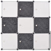 Stella Homewares Storage Cube Organiser with 9 Compartments Black and White
