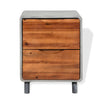 Stella Homewares Nightstand Concrete Solid Acacia Wood 40x30x50 cm