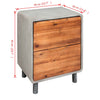 Stella Homewares Nightstand Concrete Solid Acacia Wood 40x30x50 cm