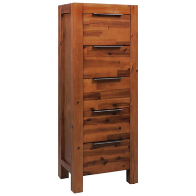 Stella Homewares Chest of Drawers Solid Acacia Wood 45x32x115 cm