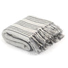 Stella Homewares Throw Cotton Stripes 125x150 cm Grey and White