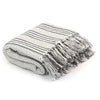 Stella Homewares Throw Cotton Stripes 220x250 cm Grey and White