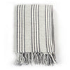 Stella Homewares Throw Cotton Stripes 220x250 cm Grey and White