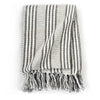 Stella Homewares Throw Cotton Stripes 220x250 cm Grey and White