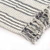 Stella Homewares Throw Cotton Stripes 220x250 cm Grey and White
