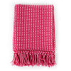 Stella Homewares Throw Cotton Squares 220x250 cm Pink