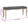 Stella Homewares Bench Linen Solid Wood 110x38x48 cm Dark Grey