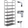 Stella Homewares Shoe Rack with 8 Shelves Metal and Non-woven Fabric Black
