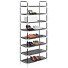 Stella Homewares Shoe Rack with 8 Shelves Metal and Non-woven Fabric Black