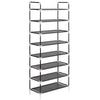 Stella Homewares Shoe Rack with 8 Shelves Metal and Non-woven Fabric Black