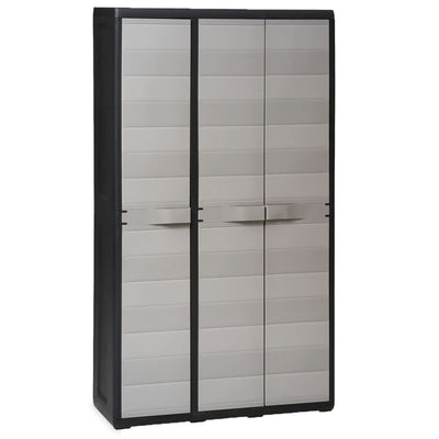 Stella Homewares Garden Storage Cabinet with 4 Shelves Black and Grey