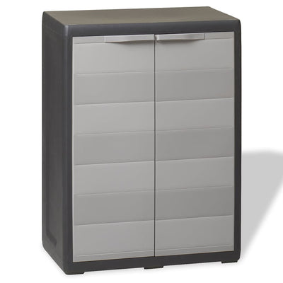 Stella Homewares Garden Storage Cabinet with 1 Shelf Black and Grey